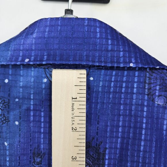 Vtg Third Rail Shirt Mens Large Buddha USA Made Rare Y2K Blue All Over Print - Picture 5 of 11